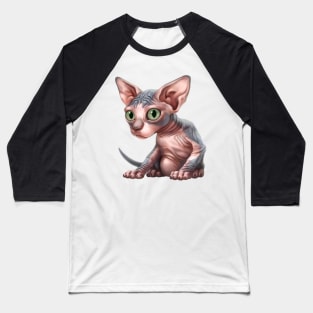 Cat-a-clysm Sphynx kitten Baseball T-Shirt